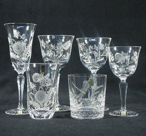 Meissen Glas Sektglas Handarbeit geschliffen Signatur VEB Meissener Bleikristall 