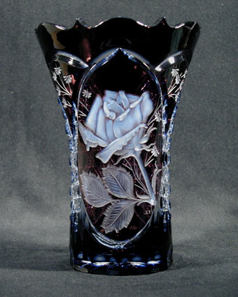 Vase 26 cm, doppelter berfang "Rose/1" (Nr. 31019)